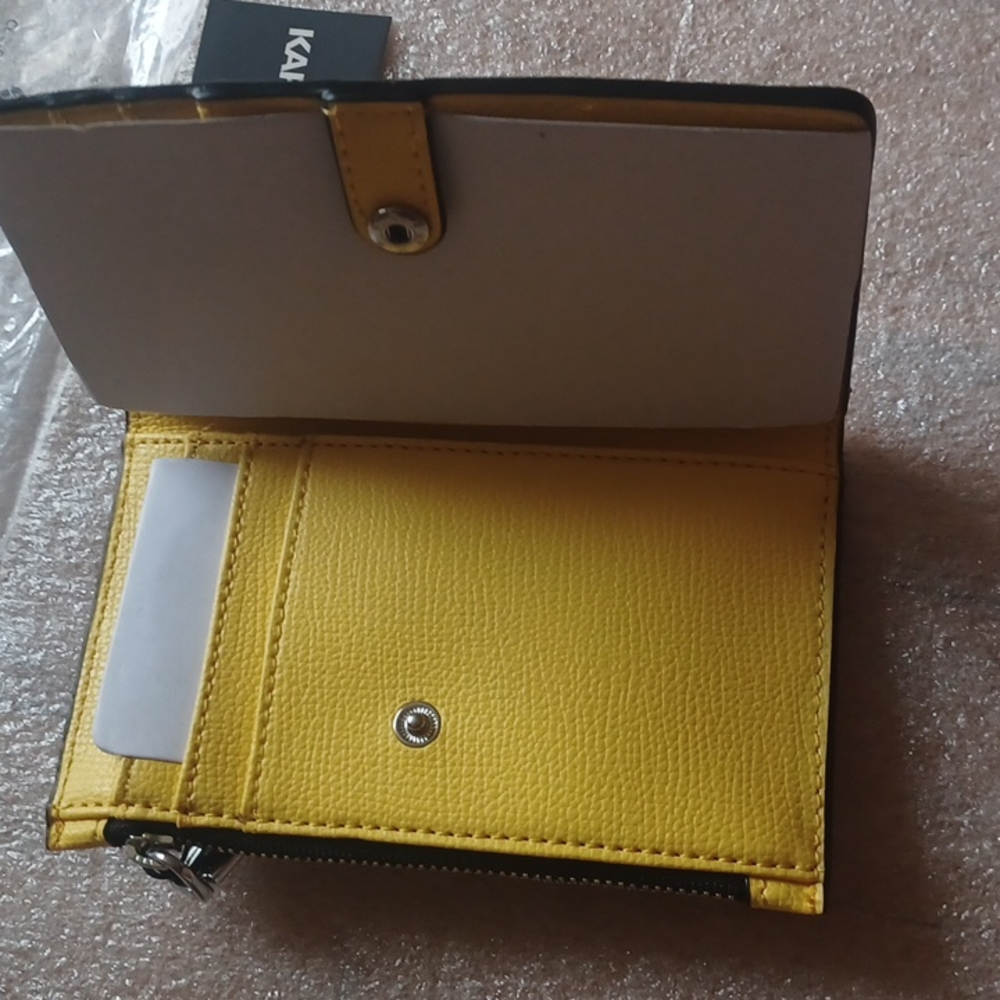 SOLD - NWT Karl Lagerfeld Adele Wallet Pouch - Yellow / Black - Picture 6 of 8